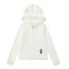 Sweet Lace-Trim Casual Hoodie – White