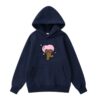 Stylish Hoodie With Cute Graphic – Navy Blue