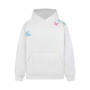 Embossed Butterfly Pullover Hoodie
